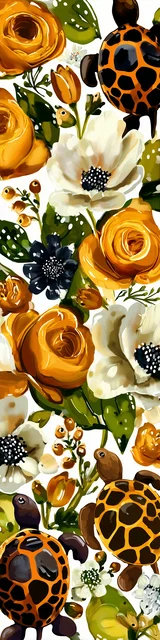 Free turtle bookmark featuring orange theme turtles